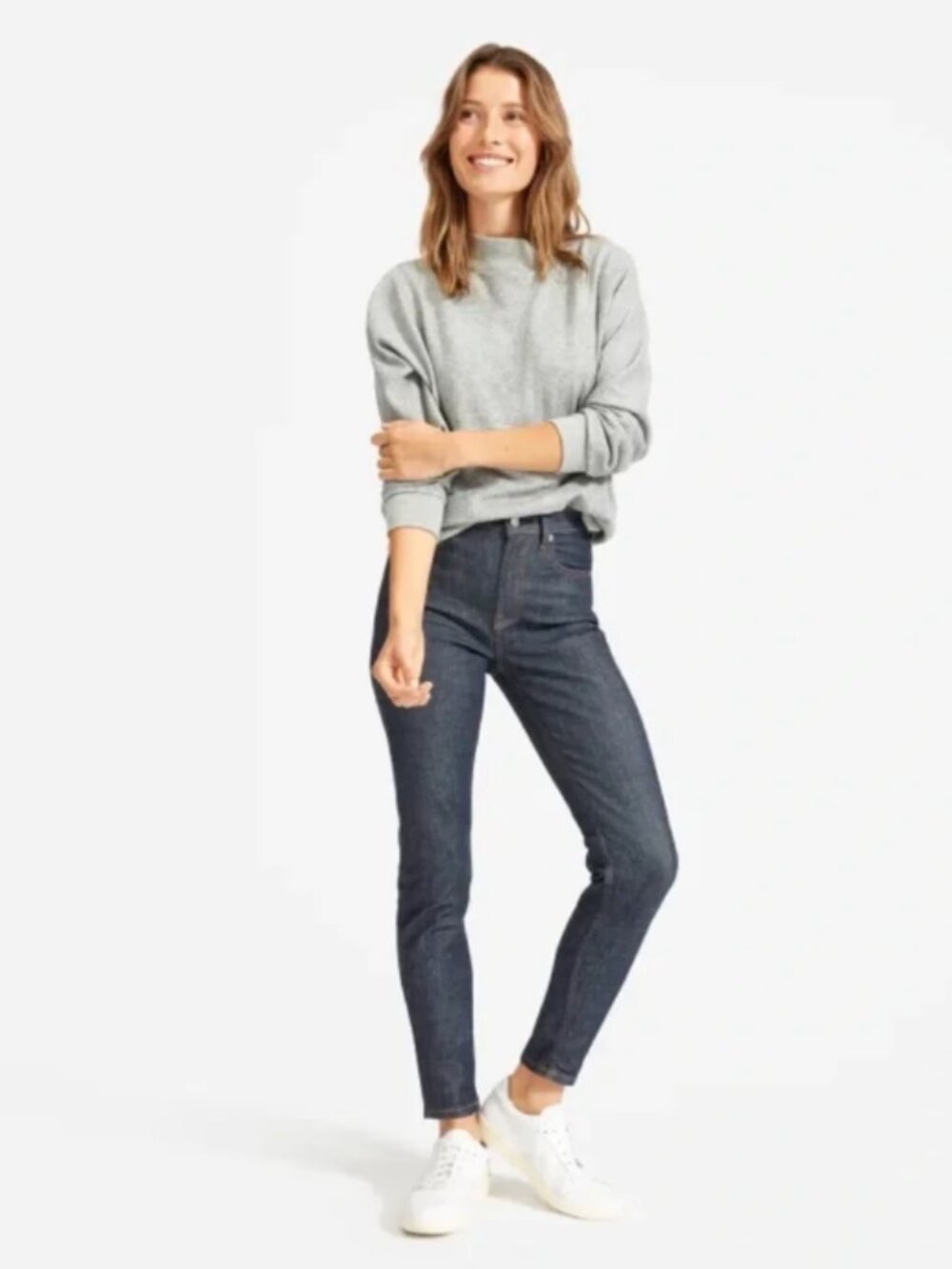 Everlane High-Rise Skinny Jeans (Size 25)(Dark Indigo)